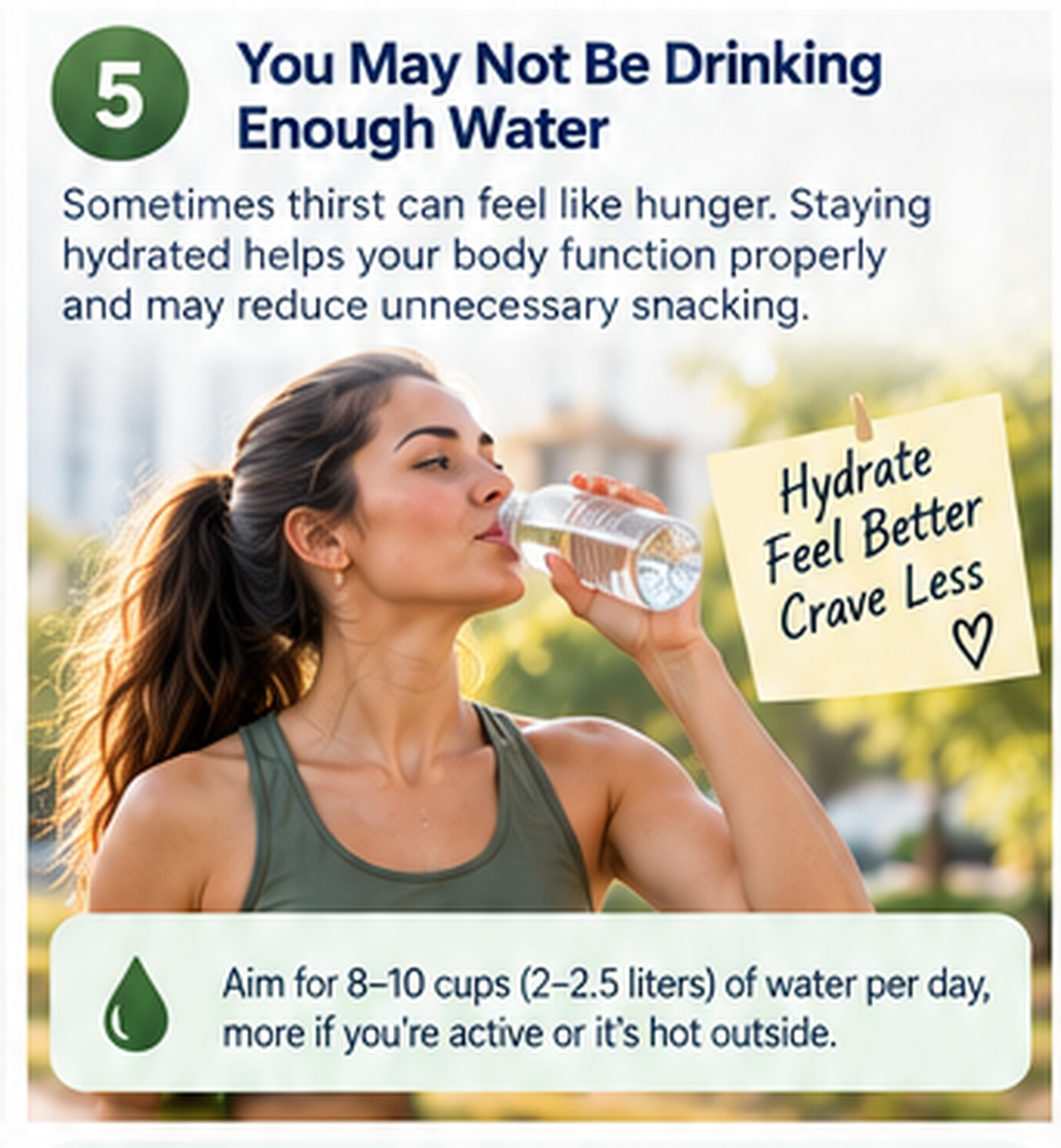 Hydration needs vary from person to person Woman drinking water as part of a regular hydration routine
